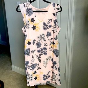 LOFT PINK FLORAL SHIFT DRESS
